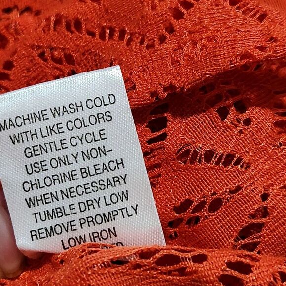 Rebecca Malone Cardigan Chili Lace Sheer Lightweight Loose Fit Top Size Small - Picture 10 of 10